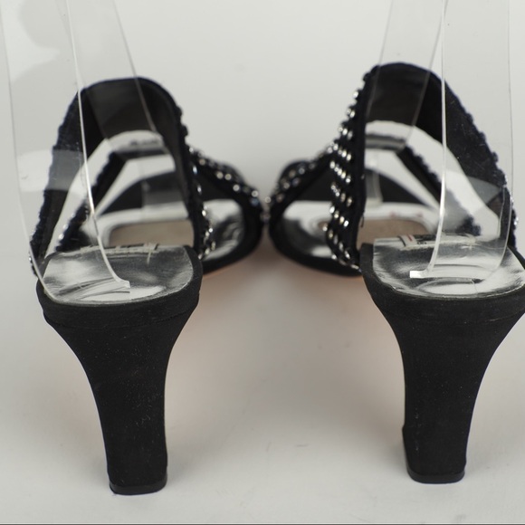Timothy Hitsman sz 6.5 black crystal studded heels - Picture 4 of 8